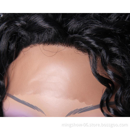 Female short curly lace front wig synthetic